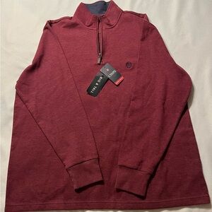 Chaps Burgundy Quarter Zip Pullover, Big & Tall, 2XB/2TF